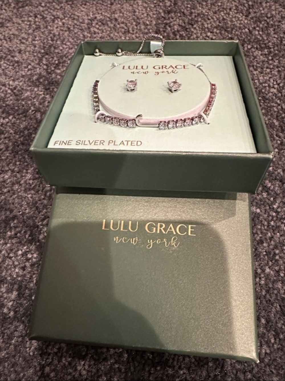 NWT Lulu Grace Silver-Plated Cubic Zirconia Bracelet - Silver J